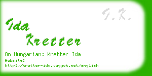 ida kretter business card